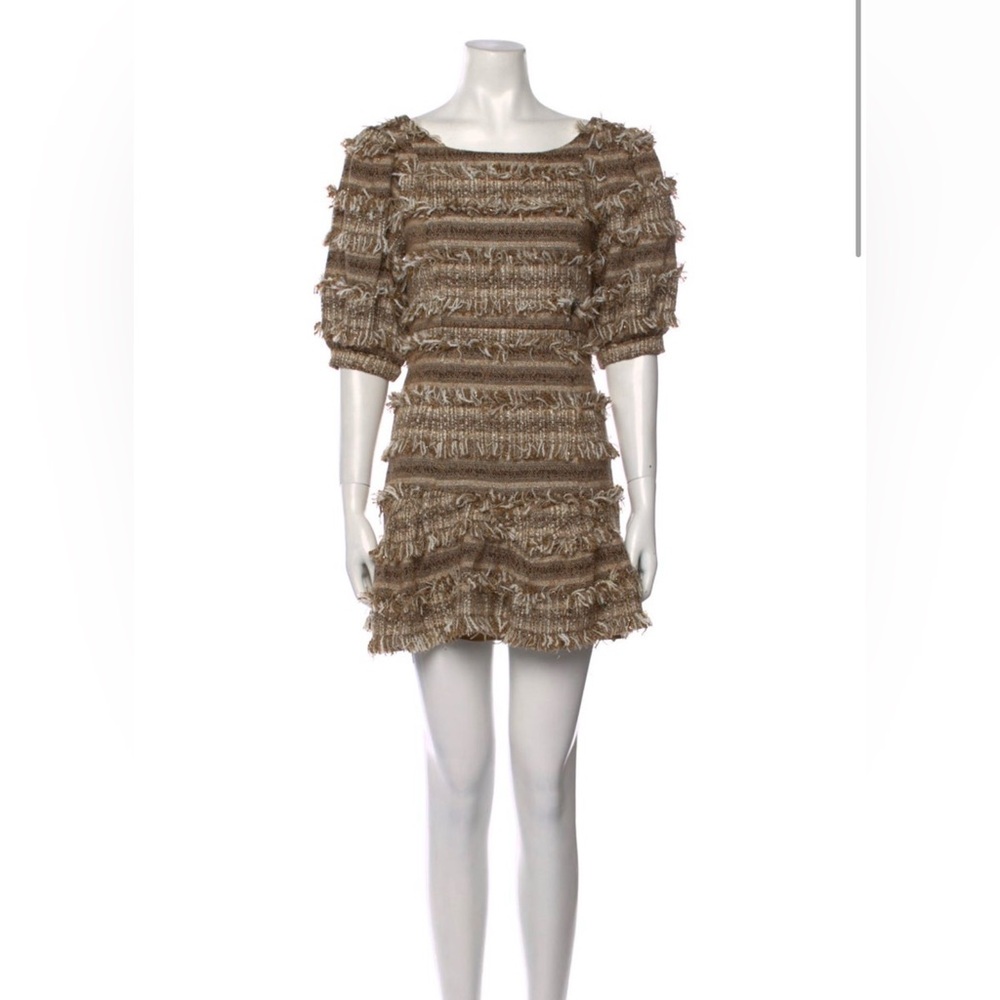 Elegant Brown Fringe Dress